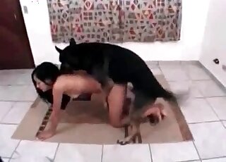 Skinny brunette wants to get fucked by her dog right now