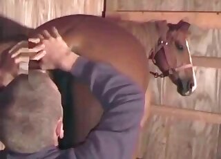 Guy licks a horse’s hole and fucks it insanely in a zoo porn video