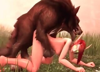 Enormous beast bangs a steaming hot babe in a hot XXX anime porno