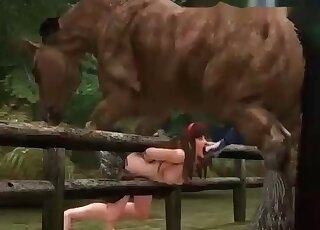 Anime stallion destroys mouth of a busty anime slut in a hot cartoon